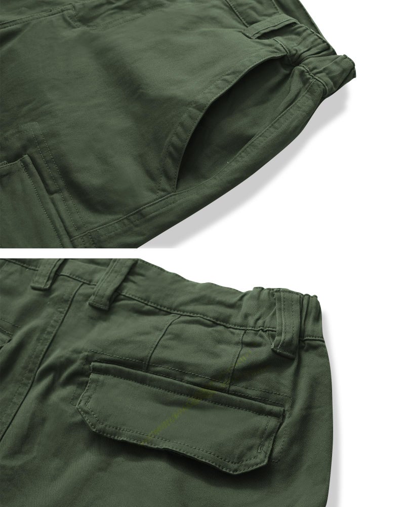 AKARMY Men's Camo Cargo Shorts Outdoor Multi-Pocket Cotton Casual Shorts with No Belt 8062# Army Green 36 - Image 4